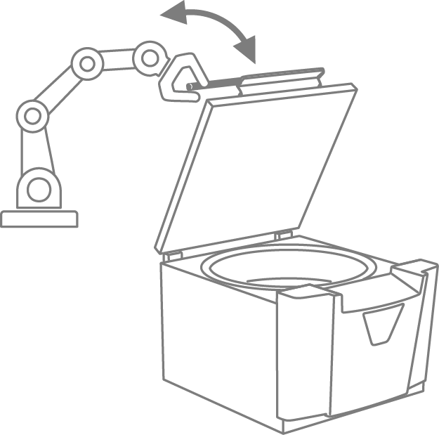 遠心機ドア開閉